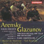 [중고] Yuli Turovsky / Arensky : Violin Concerto Op.54, Glazunov : Concerto Ballata Op.108, Piano Concerto Op.92 (수입/chan9528)