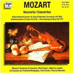 [중고] Alberto Lizzio / Mozart: Clarinet Concerto, Violin Concerto , Horn Concerto (수입/cls4024)