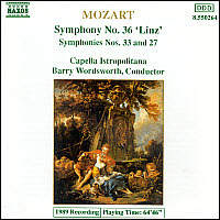 [중고] Barry Wordsworth / Mozart : Symphony No.36 &#039;Linz&#039;, No.33, No.27 (수입/8550264)