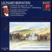 [중고] Leonard Bernstein / Mahler: Symphony No. 1 &quot;Titan&quot;; Symphony No. 2 &quot;Resurrection&quot; (2CD/수입/sm2k47537)