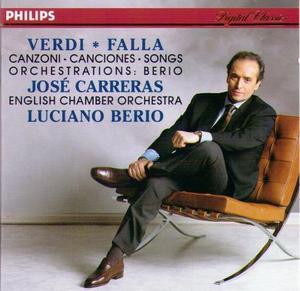 [중고] Jose Carreras / Verdi, Falla: Canzoni - Canciones - Songs (수입/4328892)